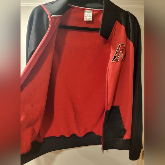 Victoria's Secret PINK Zip Baseball Jacket Size XS Diamondbacks AZ Red/Black - Picture 3 of 11